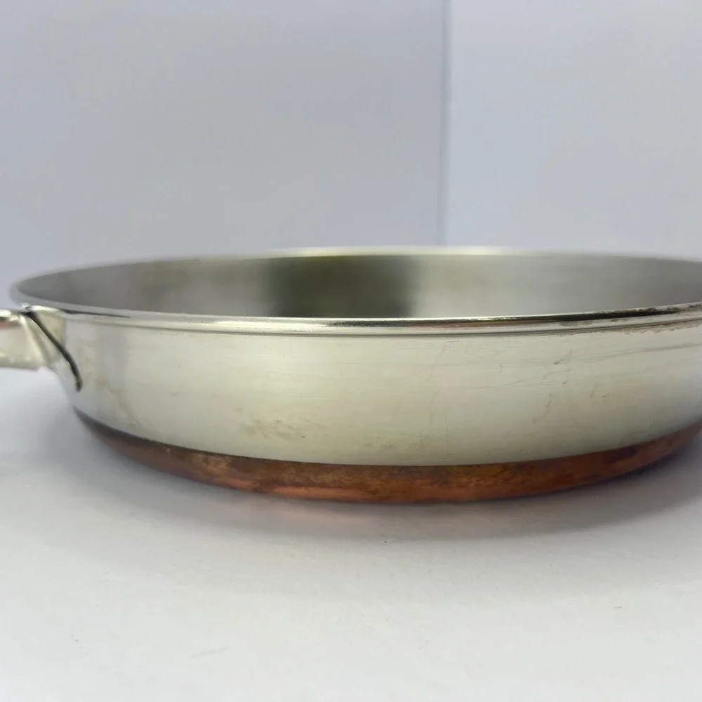 Revere Ware‎ Frying Pan 10 in Copper Bottom 1801 Made in USA Vtg Skillet No Lid